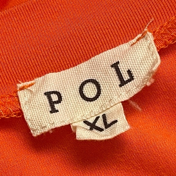 POL SUPER SOFT BUTTON V NECKLINE SLEEVELESS TANK TOP IN ORANGE SIZE XL NWOT - Picture 6 of 9